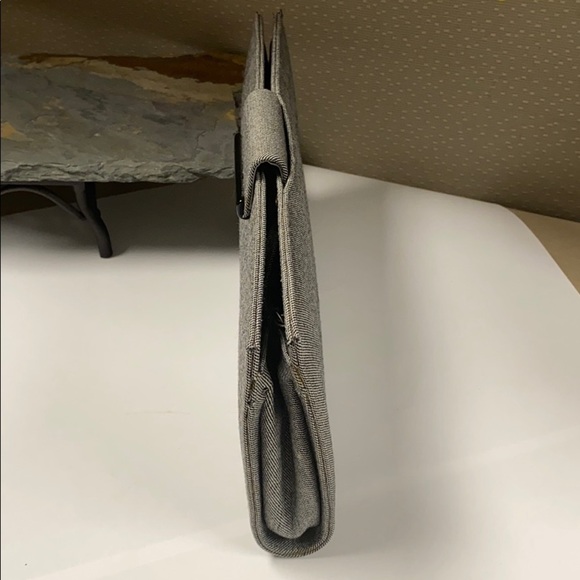 Charles Jourdan Gray Tweed Shoulder Clutch Bag - Picture 4 of 12